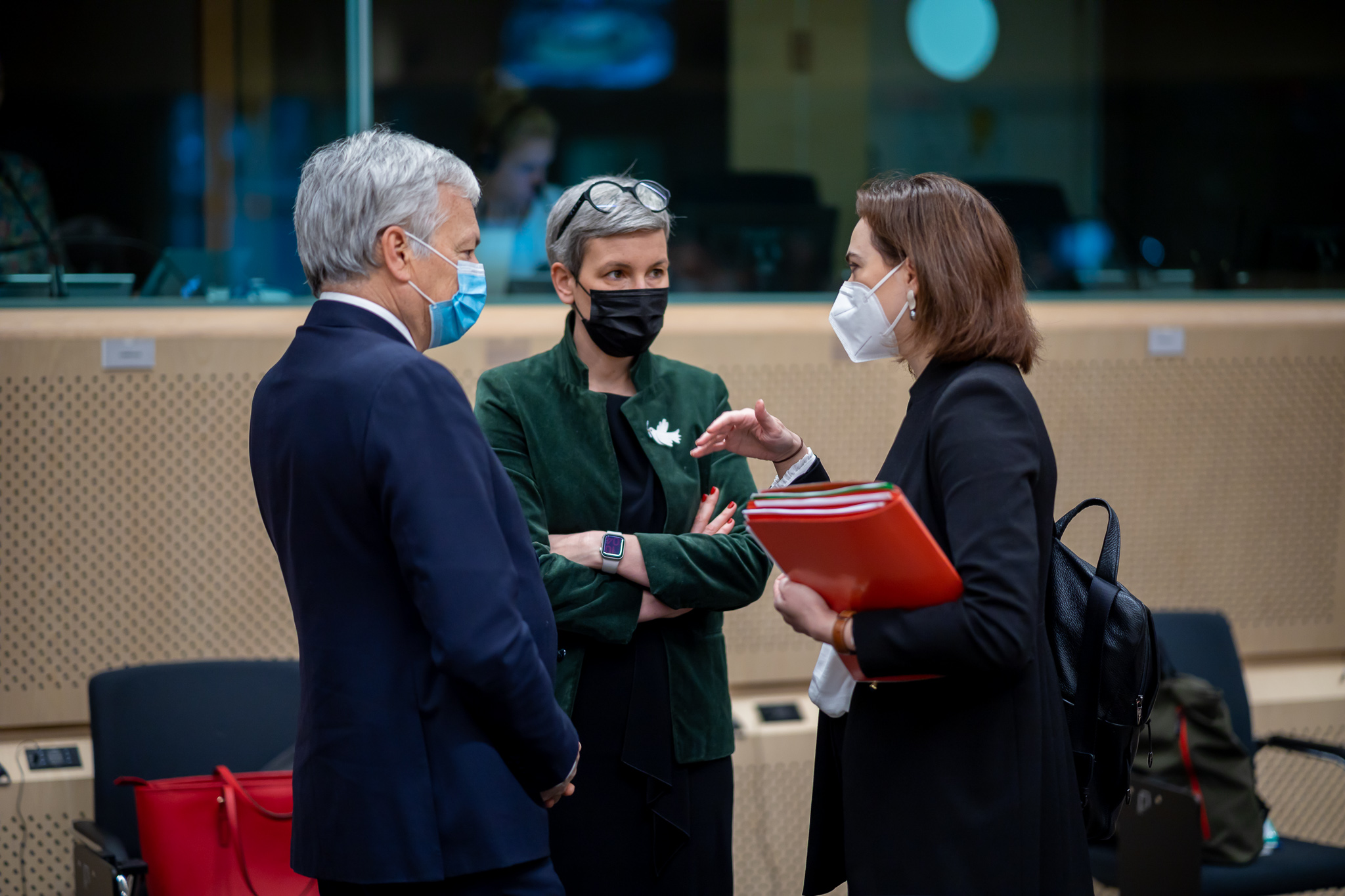 Zadi? im Austausch mit EU-Justizkommissar Didier Reynders und der luxemburgischen Justizministerin Sam Tanson